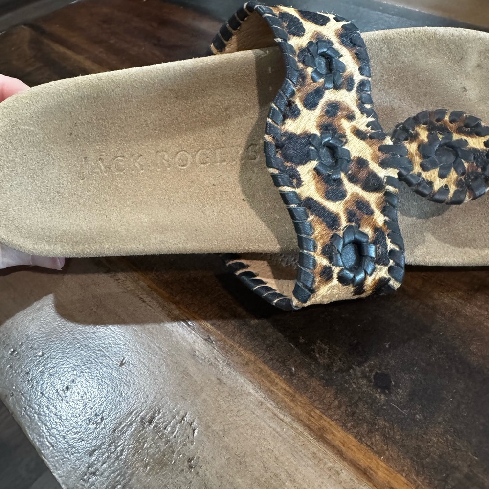 Jack Rogers Leopard and Black Sandals